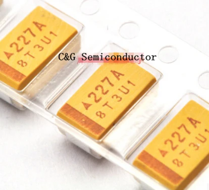 10 шт 220 мкФ в D Тип 227 SMD Танталовый конденсатор | Электронные компоненты и