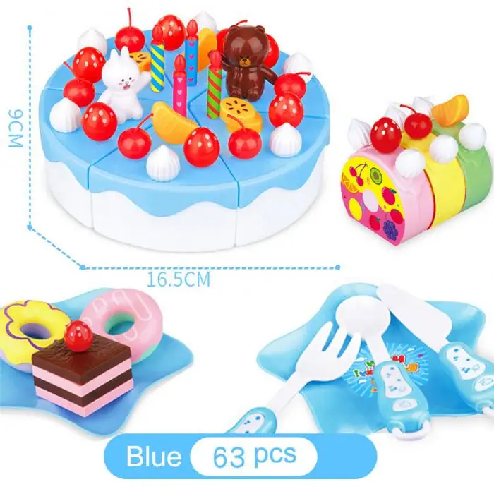 Лидер продаж, детские игрушки с изображением клубничного торта, чайного времени, набор из АБС-пластика, рождественские подарки