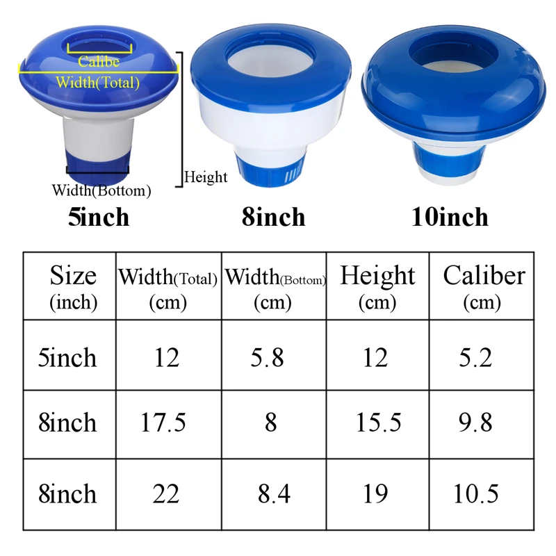 5/8/10 дюймов плавательный бассейн спа распылитель химических веществ плавающий таблетки хлора Авто поставщик медицина дезинфицировать на плаву таблетки чехол