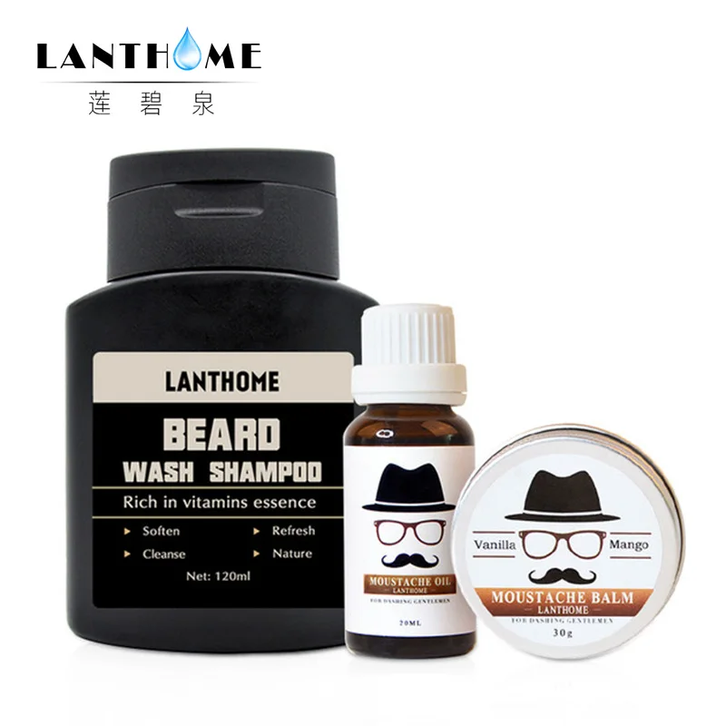 

Moustache Cream Beard Oil Kit Beard Wax Balm Conditioner Hair Loss Products Mens Grooming Beard Care + SHAVE BEARD WASH SHAMPOO