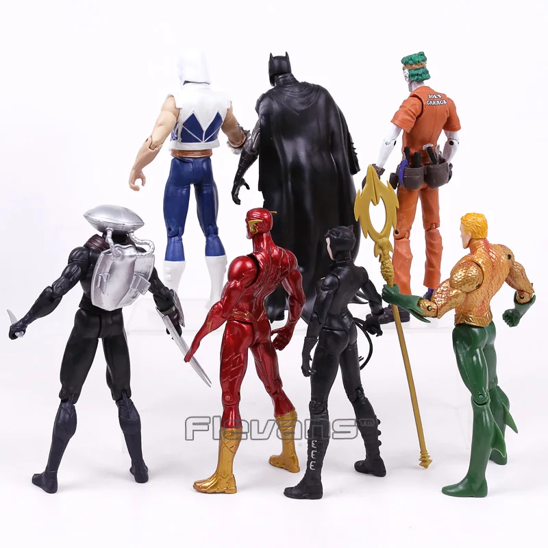 DC COMICS Action Figures 7pcs/set Batman Joker The Flash Catwoman Aquaman Captain Cold Black Manta