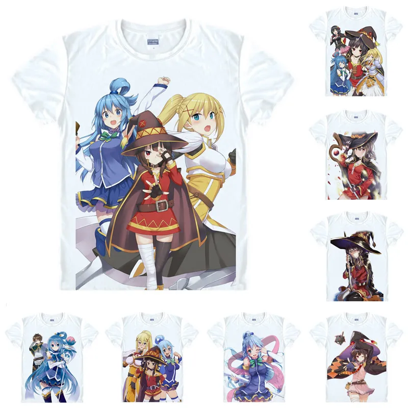 

Kazuma Sato Aqua T Shirt KonoSuba God's Blessing on this Wonderful World Men Casual TShirt Premium T-Shirt Short Sleeve Shirts