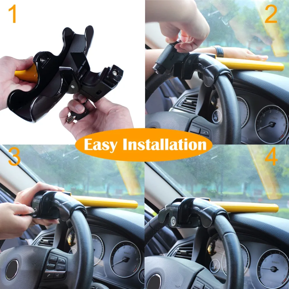 Car Steering Wheel Lock Universal Anti-Theft Car Van Security Rotary Type T Lock for Car's safe (7)