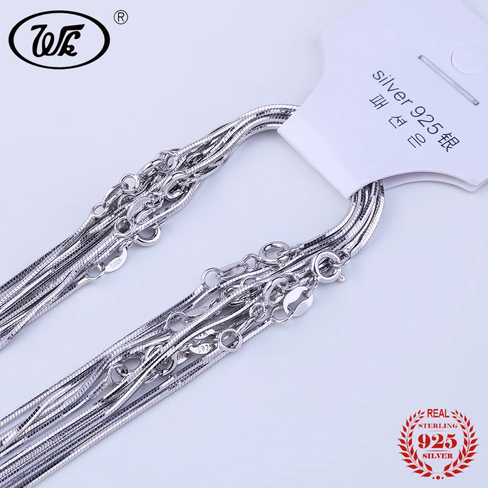 

WK Wholesale 10PCS/LOT 925 Silver Snake Chain Women 10 PCS LOTS Bulk 925 Sterling Silver Chain Necklace With Lobster Clasp NA003