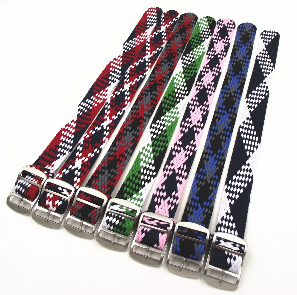 Нейлоновые ремешки perlon 1 шт. 20 мм разноцветные Плетеные для часов PS004|strap hardware|watch