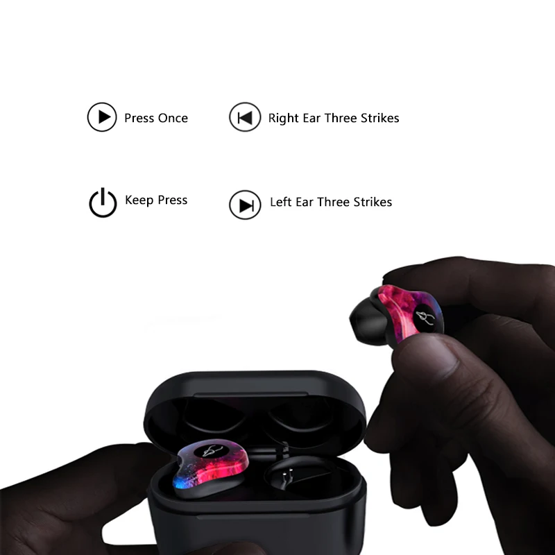 BANDE Bluetooth Ear Phones Bluetooth5.0 Sports Headset IPX5 Wireless Earbud for Smart Phone Charging Box