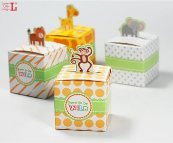 

Animal baby shower newborn children birthday party candy box, gift dragee chocolate bomboniere bag,150PCS,Express shipping