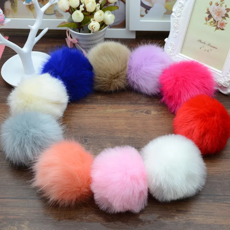 

Multi Color Trinket Keychain Pompons Keychains Fur Charms Keychain Fluffy Key Chains Findings For DIY Trinkets Pom Pom Keychain