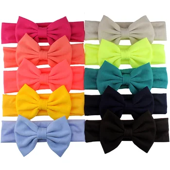 

10pcs/lot Chic European Kids Girl 5" Bow Elastic Cotton Headband Hot-sale Soft Hair Accessories For Kids Headwear 2019 Bandeau