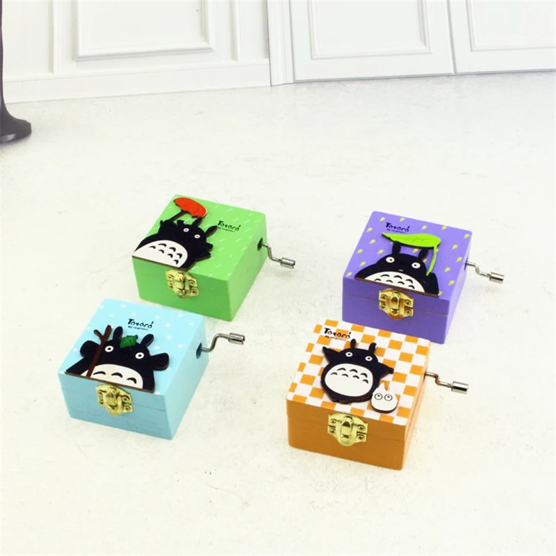 Деревянная музыкальная шкатулка Totoro с мультяшным аниме музыкальные коробки