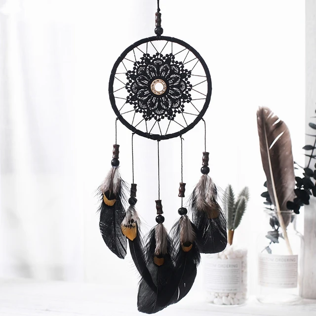 Natural Feathers Dream Catcher  Dream Catcher Natural Stone - Wind Chimes  & Hanging Decorations - Aliexpress