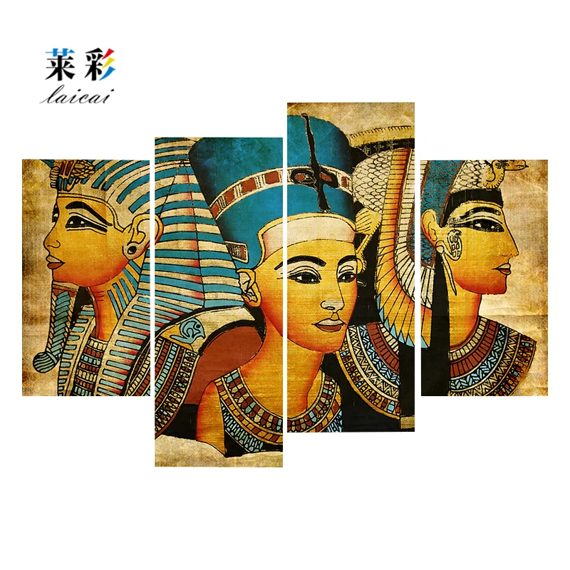 4 Pieces Pharaoh Of Ancient Egypt Wall Art Picture Home Decoration