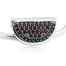 Fit Pandora Браслеты проложить бусины «арбуз» Аутентичные стерлингового серебра 925 пробы-ювелирные подвески