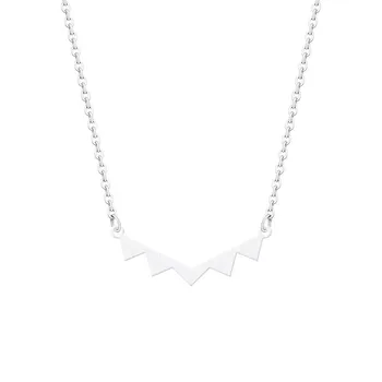 

10PCS Geometric Inverted Triangle Shaped Pendant Necklace for Women Stainless Steel Link Chain Punk Collar Choker Necklaces
