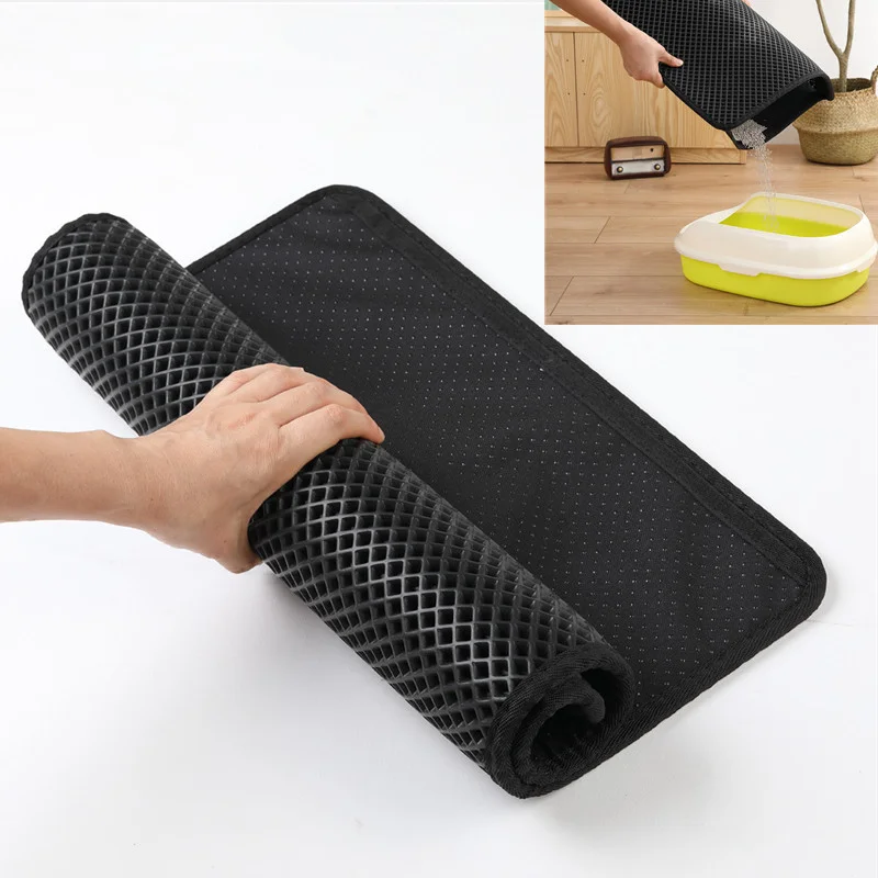

2019 New 45*60 55*75 EVA Cat Cushion rollable, double-deck, easy to clean, light, portable Cat Litter Mat Pet Products for Cat