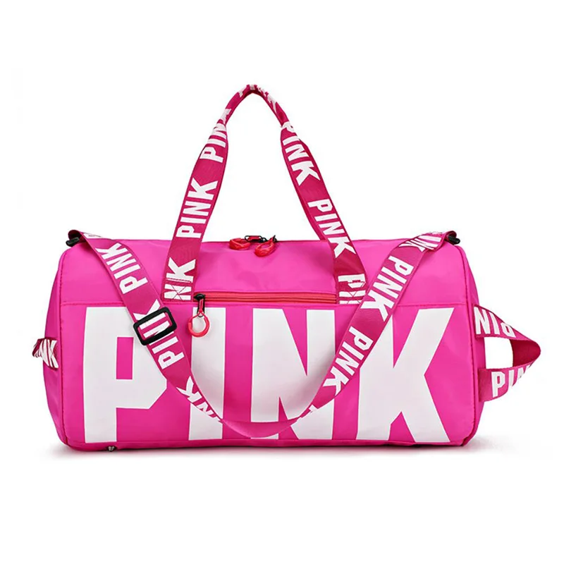 Большая Вместительная дорожная сумка для спортзала, дорожная сумка, розовая Повседневная сумка на плечо с блестками, переносная нейлоновая сумка-тоут для выходных, водонепроницаемые сумки