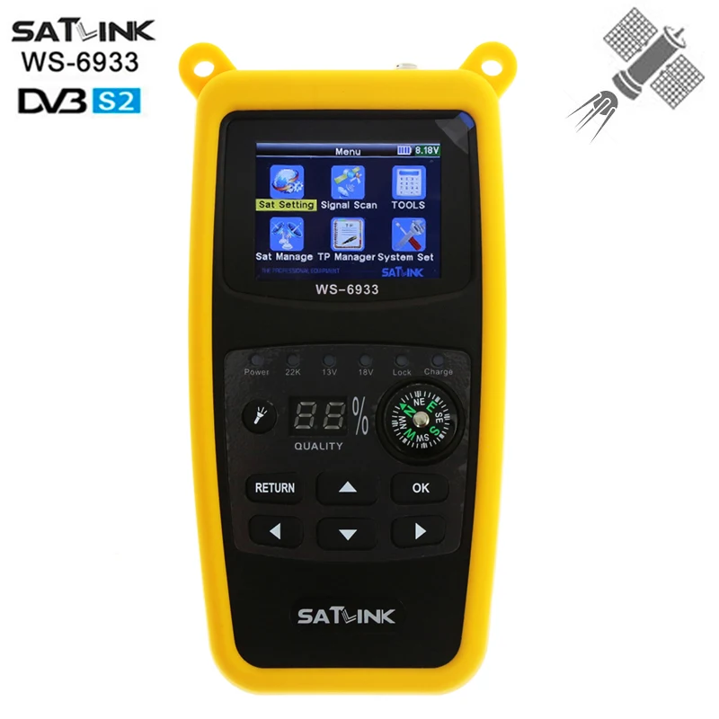 

[Genuine] Satlink WS-6933 2.1 Inch LCD Display dvb-s/s2 Digital Satellite Finder Meter FTA C&KU Band 6933 satfinder WS6933