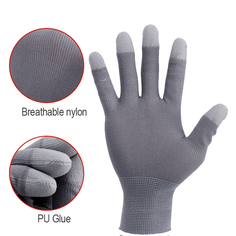 1 пара рабочих защитных перчаток с полиуретановым покрытием водонепроницаемые маслостойкие дышащие износостойкие ремонтные сварочные рабочие защитные перчатки для рук