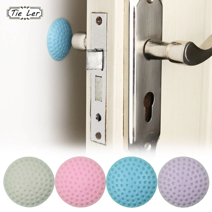 1PCS Wall Thickening Mute Door Styling Rubber Fender Handle Door Lock Protective Pad Protection Home Wall Sticker White 