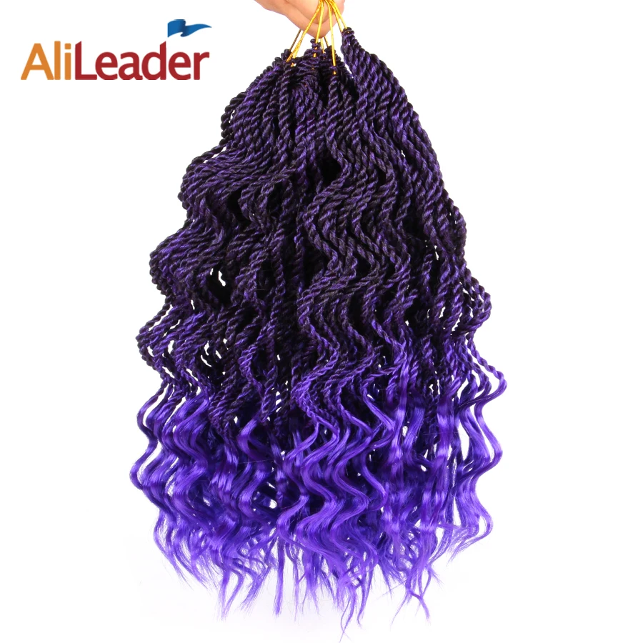 Alileader Synthetic Twist Crochet Braids Hair Extension Curl Ombre