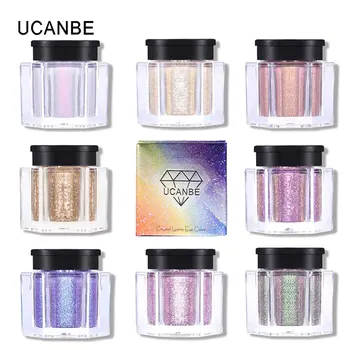 

UCANBE 1 Set=8 Color Crystal Luster Glitter Eyeshadow Powder Makeup Pigment Metallic Shiny Holographic Eye Toppers Eye Shadow