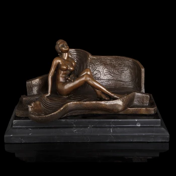 

ATLIE BRONZES Art Pure Bronze Naked Belle Sculpture Sexy Lady Statue Hot Springs Bubble Girl Villa Decoration