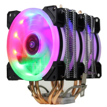 

3PIN RGB LED CPU Cooler 4-Heatpipe Dual Tower 12V 9cm Fan Cooling Heatsink Radiator for LGA 1150/1151/1155/1156/775/1366 AMD