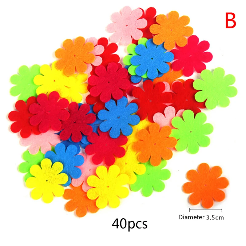 40 шт. нетканые пластыри детская ручная головоломка материалы лепестковая Корона узор Детские патчи товары для шитья и рукоделия DIY стикер - Цвет: B