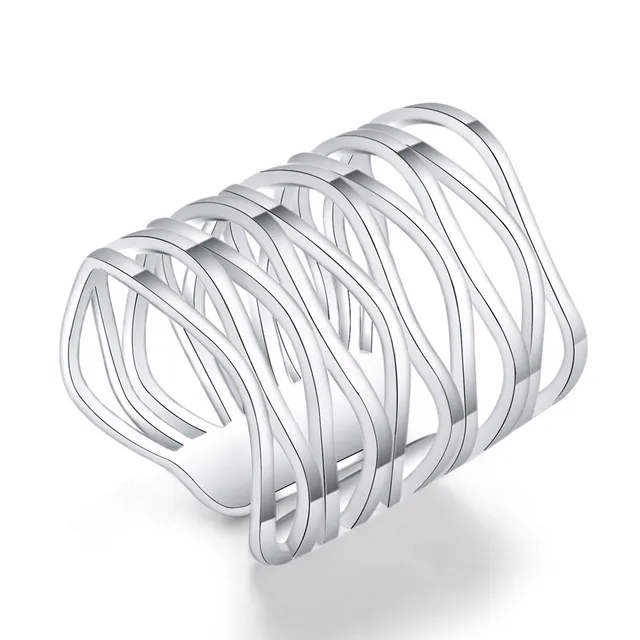 Bella lady SILVER ring maglia aperta bella Festa Nuziale di modo Placcati argent Bella lady SILVER ring maglia aperta bella Festa Nuziale di modo Placcati argent
