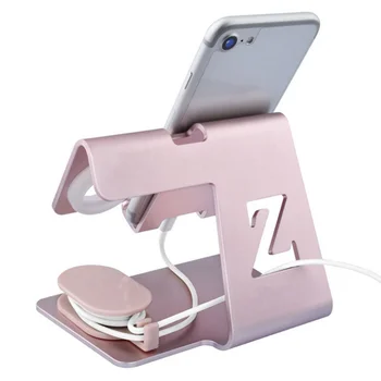 

2 In 1 Aluminum Phone Charger Stand Charging Station Dock for iPhone Apple Watch EM88