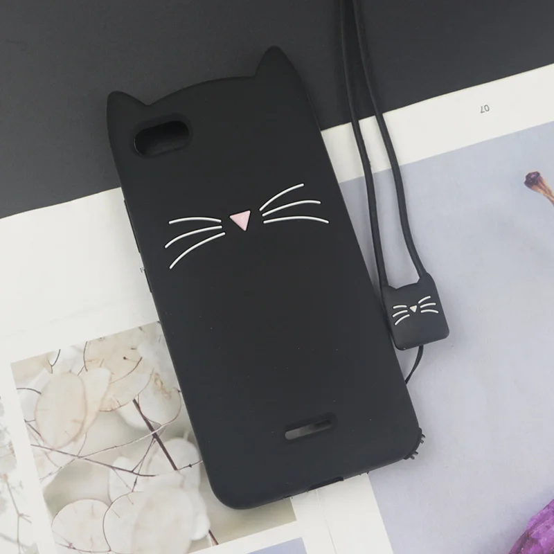 Милый силиконовый чехол с 3D рисунком для Xiaomi Redmi 6A, чехол s, Япония, блестящая борода, кошка, кошечка с милыми ушками, чехол для телефона 6 Pro Redmi6 6Pro