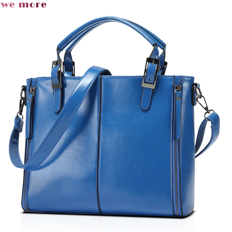 

we more New Design Quality Leather Handbags Casual Pattern Tote Lady Divide From The Middle Shoulder Bags