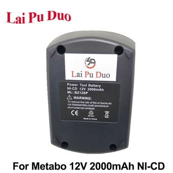 

12V 2.0Ah Ni-CD Replacement Power Tool Battery for METABO 6.02151.50 BZ12SP BS 12 SP, BSZ 12, BZ 12 SP, SSP 12, ULA9.6-18