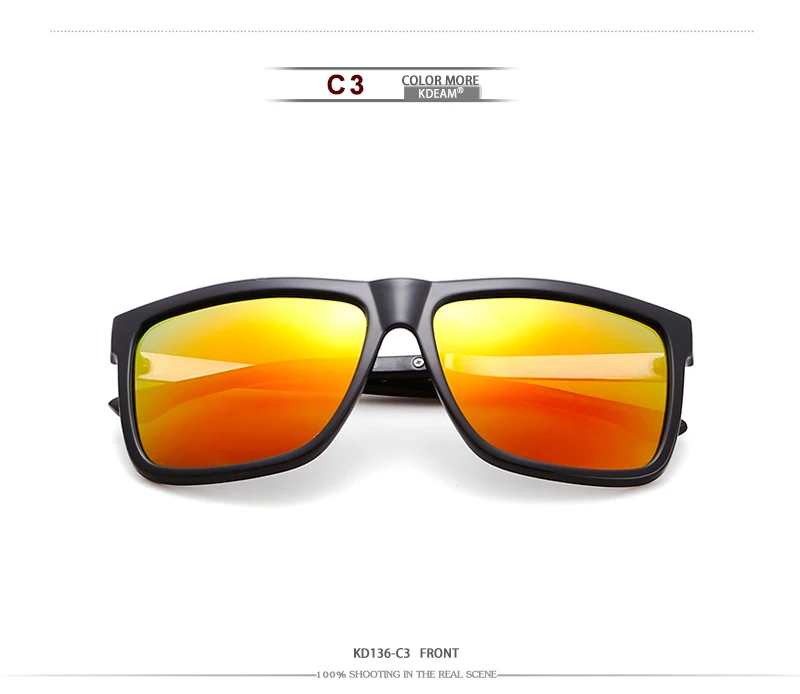 Поляризационные солнцезащитные очки для водителя KDEAM, брендовые полароидные очки, мужские стильные солнцезащитные очки с квадратным зеркалом, CE