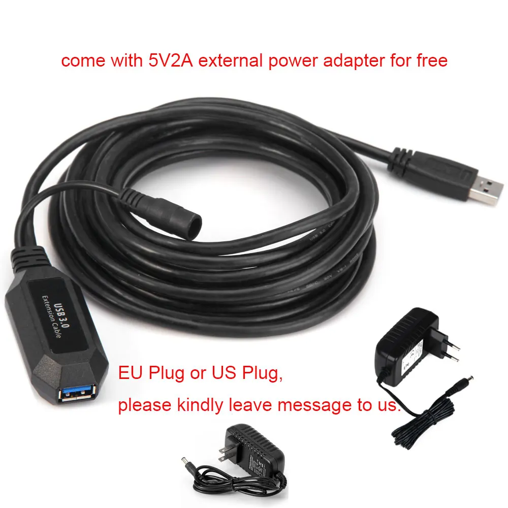 5Gbps USB 3 0 Active Extension Repeater Signal Booster Cable with Built in Signal Booster Chips