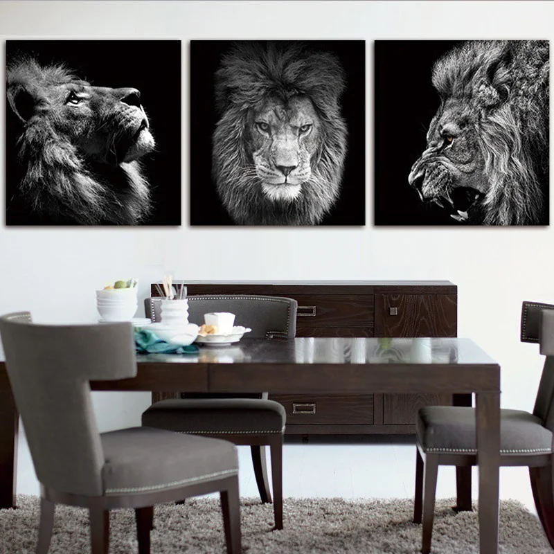 

Animal Lion Nordic Canvas Painting Wall Art Home Decor Modern Poster Black and White Print Living Room Picture Decor Painting