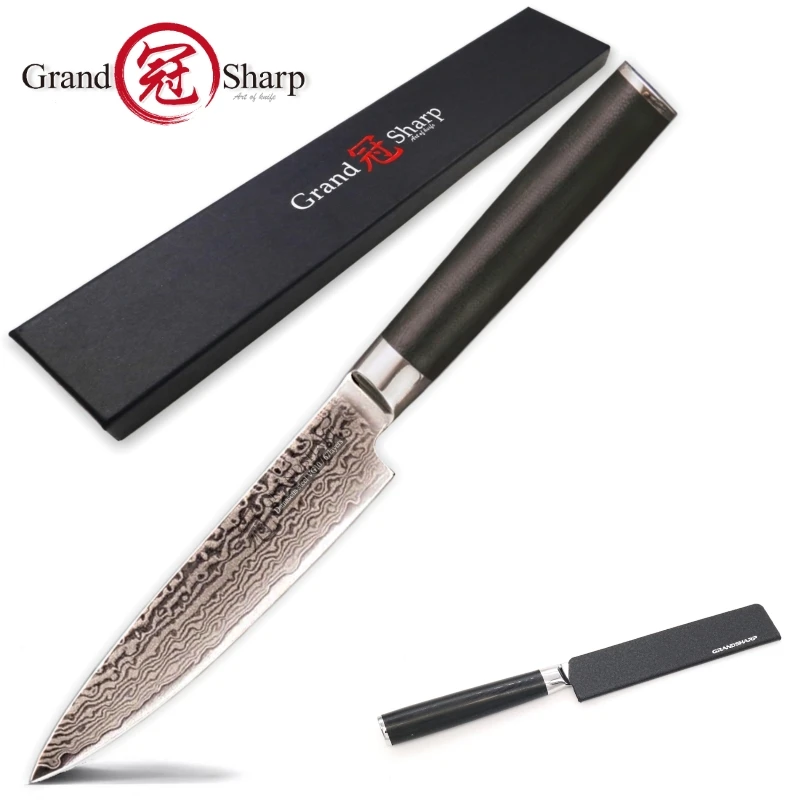Универсальный дамасский нож Grandsharp 5 дюймов 67 слоев японская Дамасская