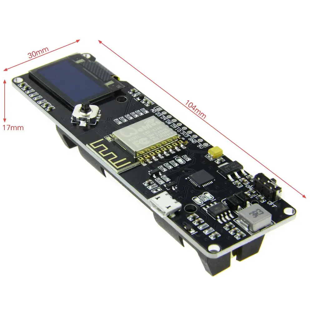 ESP8266 OLED preflashed development board) экран 0 96 дюйма версия + 18650 OLED|Беспроводные модули| |