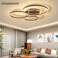 Simple Rings Led Ceiling Lights For Living room Bedroom Lights Acrylic White&Coffee Modern Led Ceiling Lamp Lighting Fixtures crystal ceiling lamp bedroom led living room simple modern atmospheric luxury restaurant lights led ceiling lamp led lighting
