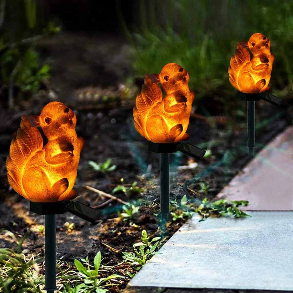 

2019 Hot sale Landscape Light Solar Lawn Light Squirrel Pattern Outdoor Waterproof Insert Landscape illumination Light