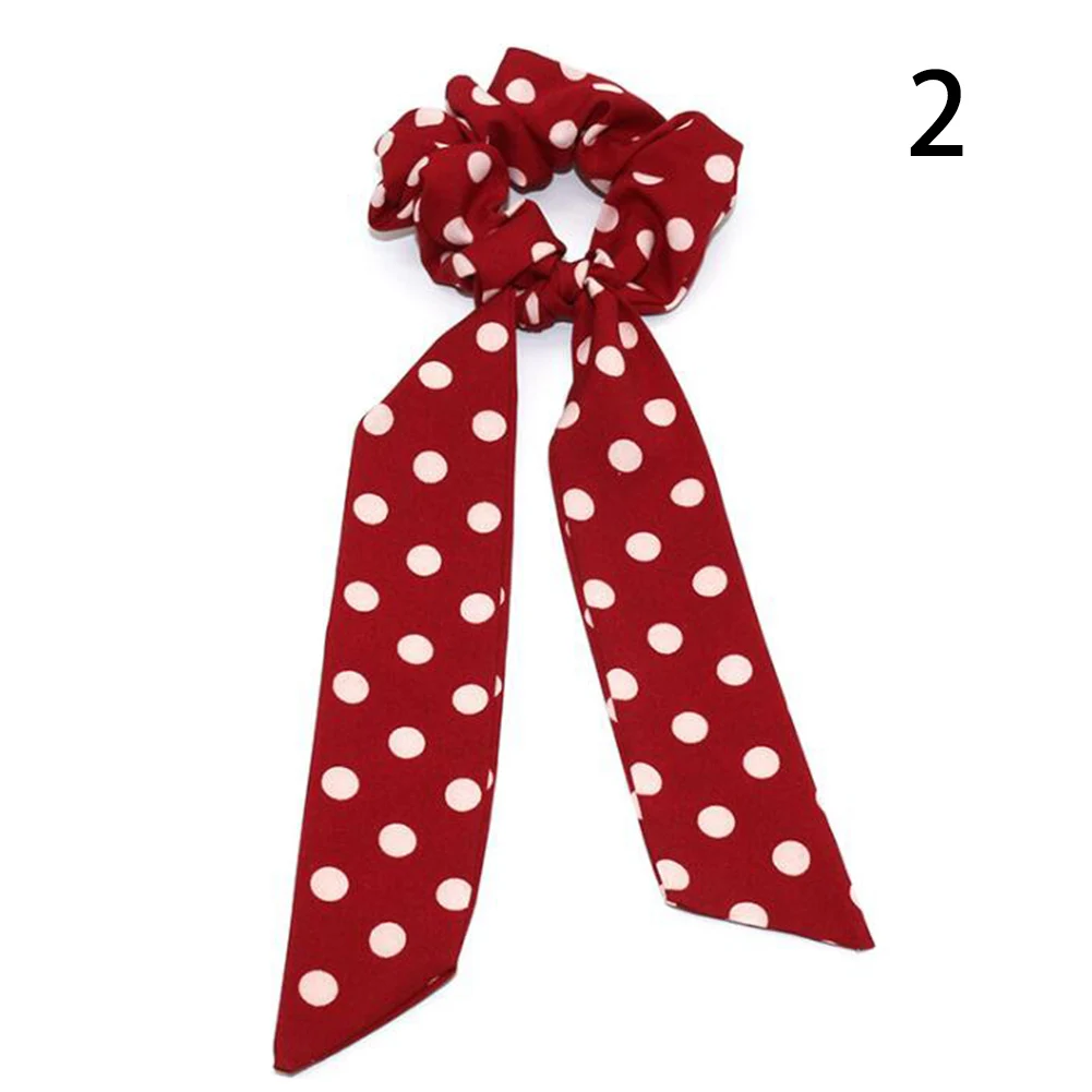 New Leopard Snake Floral Dot Streamers Scrunchies Women Hair Scarf Elastic Bow Hair Rope Ribbon Band Girls Hair Accessories - Цвет: A2