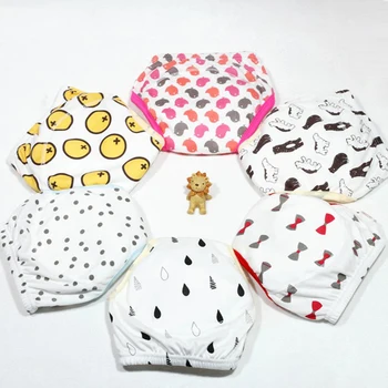 

6Pcs Cute Baby Diapers Reusable Nappies Cloth Diaper Washable Infants Children Baby Cotton Training Pants Panties Nappy Changing