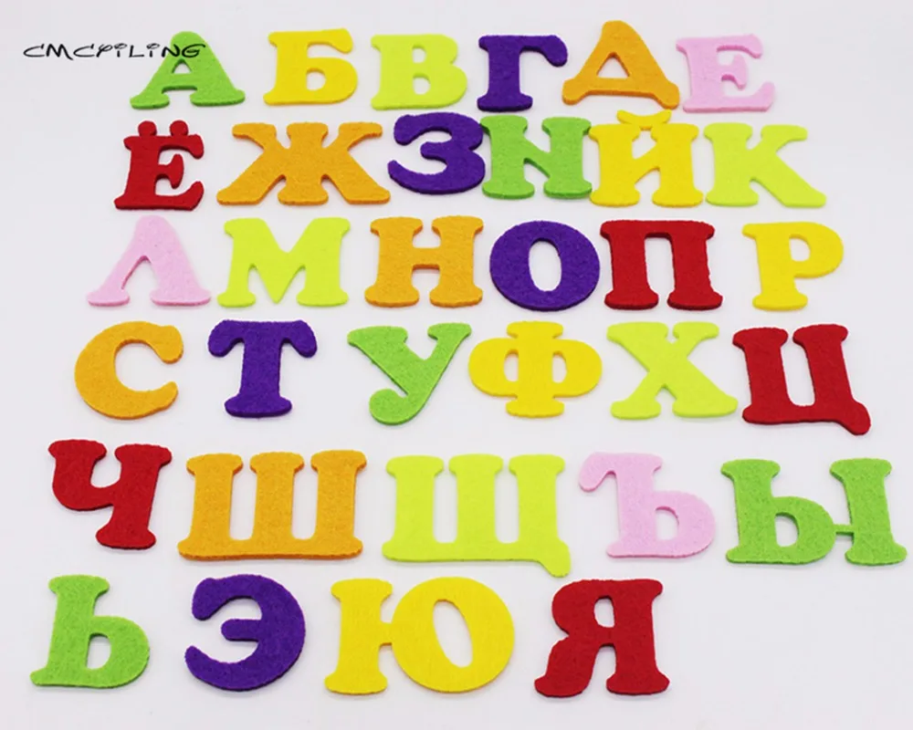 CMCYILING 3 мм толстый мультяшный фетровый Алфавит буквы для скрапбукинга Швейные войлочные изделия из фетровой ткани 33 шт