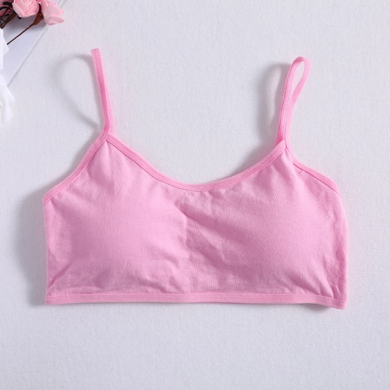 NEW Young Girls Solid Soft Cotton Bra Puberty Teenage Breathable Underwear Kid Cloth girls underwear girls bra