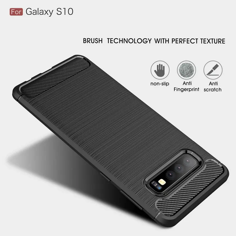 

For Samsung Galaxy S10 Case Shockproof Carbon Soft Silicone Case For Samsung Galaxy S9 S10 Plus S8 Plus Protective Case Bumper