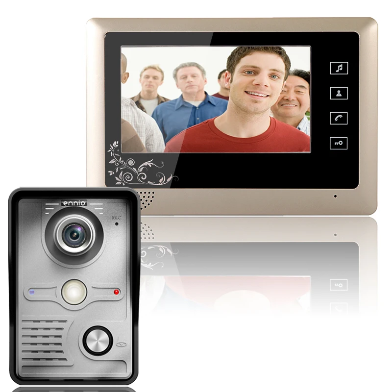 

Free Shipping 7 Inch Video Door Phone Doorbell Intercom System Kit 1-Camera 1-Monitor Night Vision video porteiro apartamento
