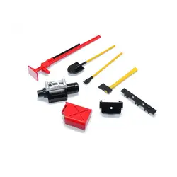 Miniature Tow Trailer Set with Chain, Hook, Shackles, Fuel Tank, and Oil Drum (6 piece set)