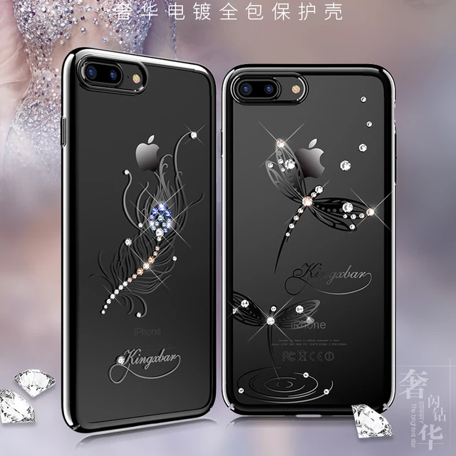 Special Price Original Kingxbar Electroplated Hard PC Crystals Rhinestone Case Cover For Apple iPhone 7 8/ 7 Plus/ 8 Plus Diamond Phone Cases