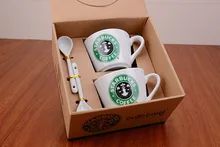 VILEAD 2 Sätze Beliebte Keramik-tasse Göttin Becher Geschenk Tasse mit Löffel Box Verpackung Angepasst Werbung Promotions
