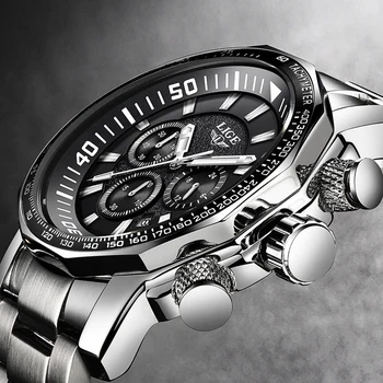 

Relogio Masculino LIGE Men Watches Fashion Business Watch Top Luxury Brand Men Multifunction Timing Date Quartz Waterproof Watch